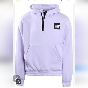 NEW BALANCE Girls Purple Fleece Quarter-Zip Pullover Sweatshirt| Size S(7/8) NWT
